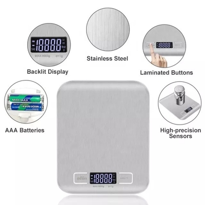 Elektroniczna waga kuchenna ze stali nierdzewnej 5Kg 11Lb Slim Food Digital Scale